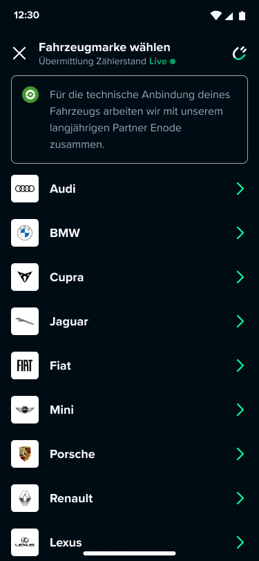 Vehicle make selection