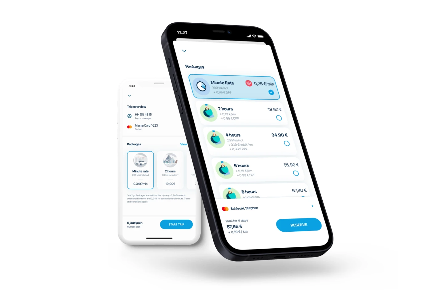 Share Now app rate selection screen