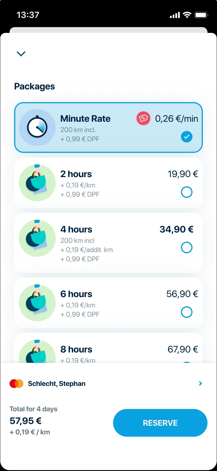Round 2 refined design with payment profile relocated and damage reporting removed